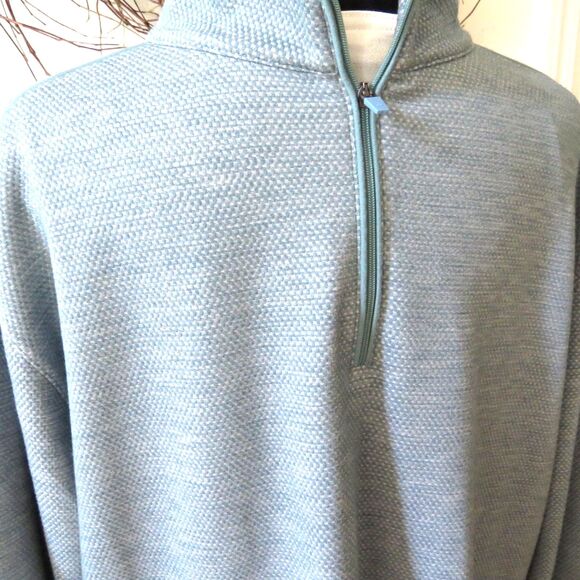 Ahead Casuals Men's Pullover Golf Sweater 1/4 Zip  Sea Foam Green   EUC - Picture 7 of 7